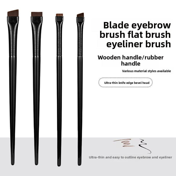 Ultra-Thin Precision Makeup Brush Flat Head Eyeliner & Eyebrow Brush Fine Bristles for Precise Lower Lash Line & Angled Application Compact and Portable Ideal for Daily Makeup