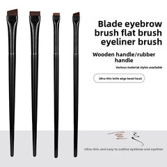 Ultra-Thin Precision Makeup Brush Flat Head Eyeliner & Eyebrow Brush Fine Bristles for Precise Lower Lash Line & Angled Application Compact and Portable Ideal for Daily Makeup