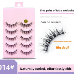 5 Pairs False Eyelashes, Mink-Like False Eyelashes, Natural and Volumizing False Eyelashes, Lash Extension Effect, Essential Makeup Tool for Travel