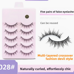 5 Pairs False Eyelashes, Mink-Like False Eyelashes, Natural and Volumizing False Eyelashes, Lash Extension Effect, Essential Makeup Tool for Travel