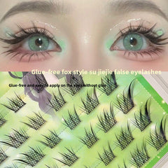 Natural Segmented False Eyelashes Glue-Free Fox Style