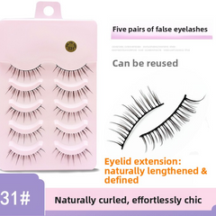 5 Pairs False Eyelashes, Mink-Like False Eyelashes, Natural and Volumizing False Eyelashes, Lash Extension Effect, Essential Makeup Tool for Travel