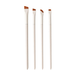 Porcelain White Angled Eyeliner Brush Set with Various Blade and Sickle Tips