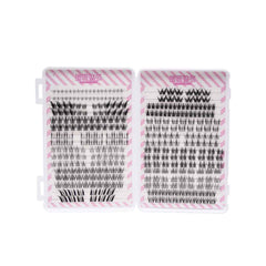 False Eyelashes Book Natural Curled Clusters
