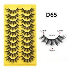 10-Pair Pack of Dense, Fluffy, Natural, Versatile Faux Mink Eyelashes Imitation Mink Material Mimics Real Fur For A Soft, Authentic Appearance