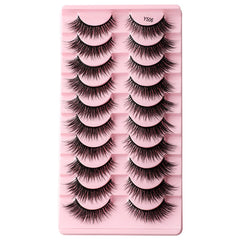 10 Pairs of Eyelash Makeup Soft And Fluffy 3D Mink False Eyelashes Thick Hand Rolled Mink False Eyelashes Natural False Eyelashes