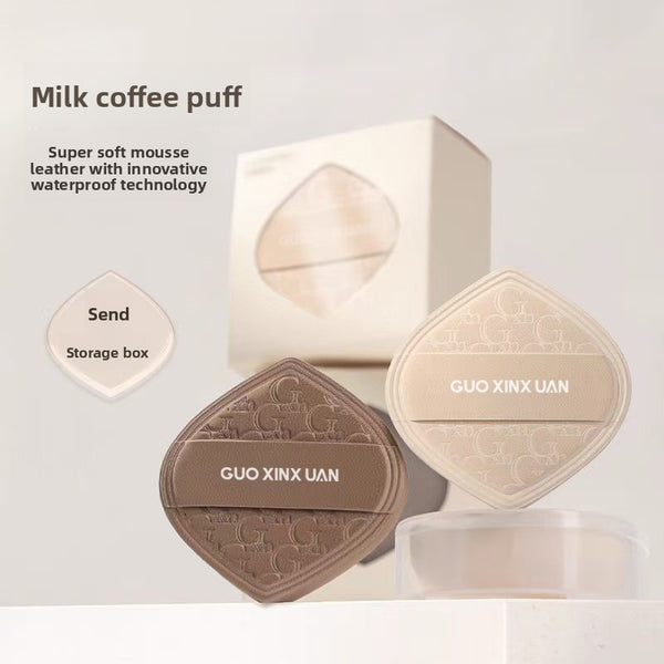 Milk Coffee Powder Puff Mousse Cushion Foundation Sponge Made From Hydrophilic Non-Latex Material For Gentle Application Without Skin Irritation Absorbing Efficiently Applies Foundation Without Wasting Product