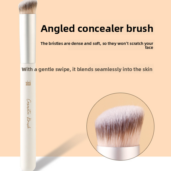 Angled Concealer & Contour Brush Suitable for All Skin Types  Synthetic Bristles Palm Brush with Angled Tip for Liquid/Powder/cream Application