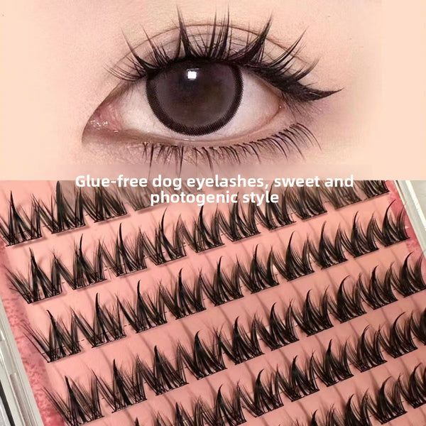 Glue-Free False Eyelashes Natural Look Dog StyleEasy To Apply Without Adhesive, Saving Time And Effort Natural Look Realistic, Dense Fibers That Mimic Natural Eyelashes For A Seamless Blend