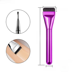 Professional Foundation Makeup Brush Stainless Steel Facial Makeup Tool Kit (Ultra-Thin Foundation Brush + Acrylic Transparent Makeup Palette + Stainless Steel Spatula)