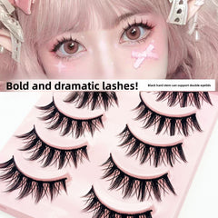 5 Pairs False Eyelashes, Mink-Like False Eyelashes, Natural and Volumizing False Eyelashes, Lash Extension Effect, Essential Makeup Tool for Travel