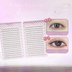 False Eyelashes Book Natural Curled Clusters