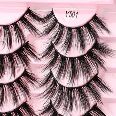 10 Pairs of Eyelash Makeup Soft And Fluffy 3D Mink False Eyelashes Thick Hand Rolled Mink False Eyelashes Natural False Eyelashes