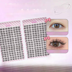 False Eyelashes Book Natural Curled Clusters