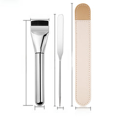 Professional Foundation Makeup Brush Stainless Steel Facial Makeup Tool Kit (Ultra-Thin Foundation Brush + Acrylic Transparent Makeup Palette + Stainless Steel Spatula)