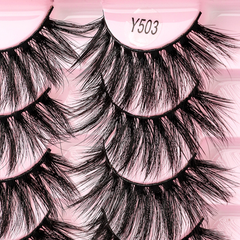 10 Pairs of Eyelash Makeup Soft And Fluffy 3D Mink False Eyelashes Thick Hand Rolled Mink False Eyelashes Natural False Eyelashes