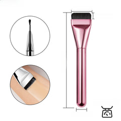 Professional Foundation Makeup Brush Stainless Steel Facial Makeup Tool Kit (Ultra-Thin Foundation Brush + Acrylic Transparent Makeup Palette + Stainless Steel Spatula)