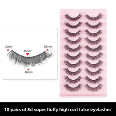 10 Pairs of Fake Eyelashes, 8D Super Fluffy And Faux Mink Fur Eyelashes,  Dramatic Eyelash Extension Makeup