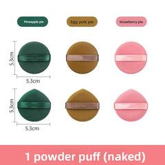 Ultra-Soft Pineapple Yolk Pastry Cushion Beginner-Friendly Cute Fruit Print Makeup Set, Soft High-Density Wet & Dry Dual-Use Air Cushion Puff