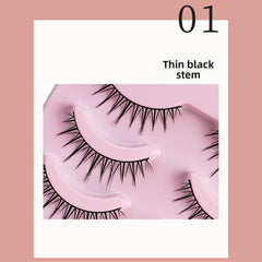 False Eyelashes Full Hard Stem Natural Look