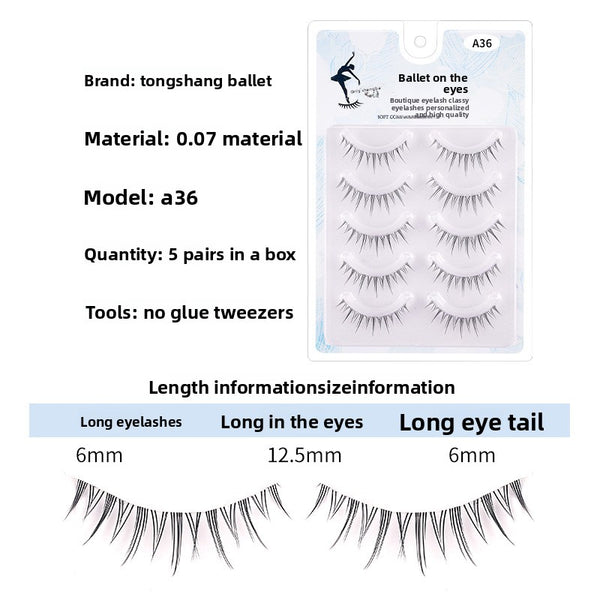 Transparent Stem False Eyelashes for Natural Nude Makeup5 Pairs Fairy Manga Flame Lower Eyelashes  C Curl Transparent Stem Natural Fluffy Reusable Cut False Under Lashes Beginner-Friendly