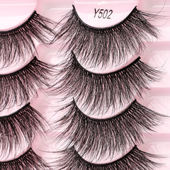 10 Pairs of Eyelash Makeup Soft And Fluffy 3D Mink False Eyelashes Thick Hand Rolled Mink False Eyelashes Natural False Eyelashes