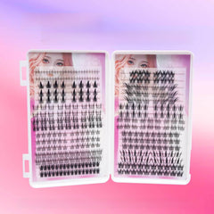 False Eyelashes Book Natural Curled Clusters