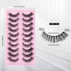 10 Pairs of Fake Eyelashes, 8D Super Fluffy And Faux Mink Fur Eyelashes,  Dramatic Eyelash Extension Makeup