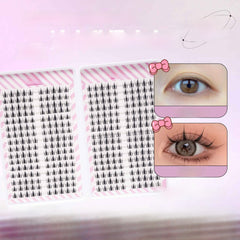 False Eyelashes Book Natural Curled Clusters