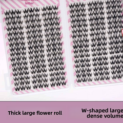 False Eyelashes Book Natural Curled Clusters