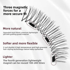 Double-Magnet False Eyelashes ? Soft, Curling Magnetic Lashes