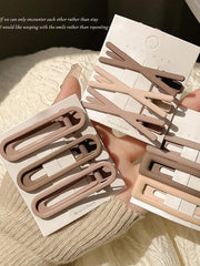 Milk Coffee Brown Hair Clips Korean Style Duckbill Clip Hair AccessoriesVersatile Use Ideal For Securing Bangs Side Hair And Flyaways With Multiple Clip Shapes Including Duckbill, Cross, Square And Round Designs