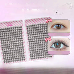 False Eyelashes Book Natural Curled Clusters