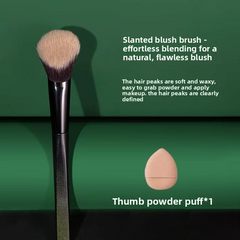 Angled Concealer Brushes with Soft Fiber Bristles for Even Powder Application, Easy Blending