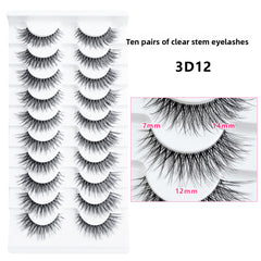False Eyelashes 10 Pairs Natural Look