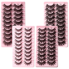 10 Pairs of Eyelash Makeup Soft And Fluffy 3D Mink False Eyelashes Thick Hand Rolled Mink False Eyelashes Natural False Eyelashes