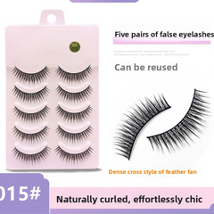 5 Pairs False Eyelashes, Mink-Like False Eyelashes, Natural and Volumizing False Eyelashes, Lash Extension Effect, Essential Makeup Tool for Travel