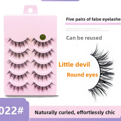 5 Pairs False Eyelashes, Mink-Like False Eyelashes, Natural and Volumizing False Eyelashes, Lash Extension Effect, Essential Makeup Tool for Travel