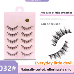 5 Pairs False Eyelashes, Mink-Like False Eyelashes, Natural and Volumizing False Eyelashes, Lash Extension Effect, Essential Makeup Tool for Travel