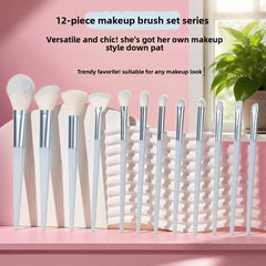 12pcs Makeup Brushes Set, Soft Bristle Eye Shadow Brush, Professional Eye Makeup Brushes Kit for Blending Concealer Eyebrow Eyeliner, Portable Cosmetic Brushes