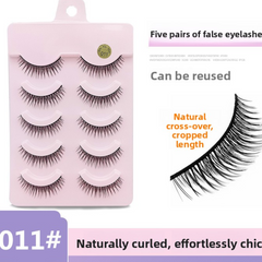 5 Pairs False Eyelashes, Mink-Like False Eyelashes, Natural and Volumizing False Eyelashes, Lash Extension Effect, Essential Makeup Tool for Travel