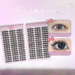 False Eyelashes Book Natural Curled Clusters