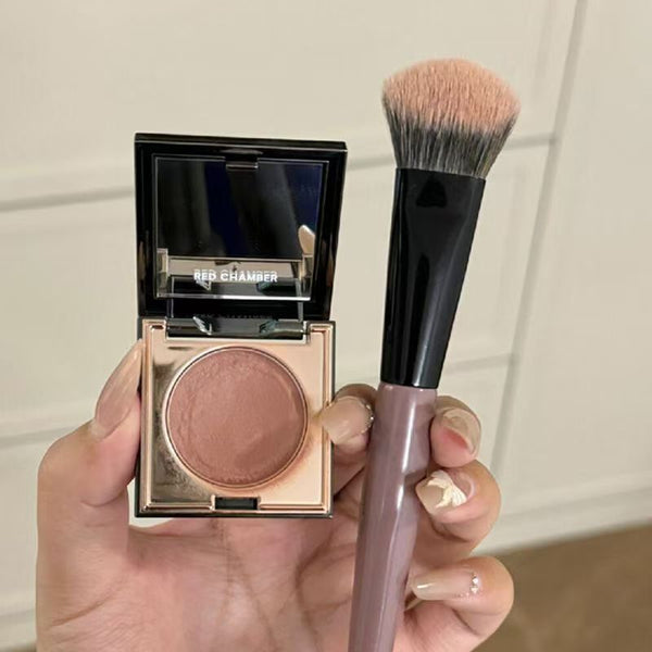 Angled Concealer Brushes with Soft Fiber Bristles for Even Powder Application, Easy Blending