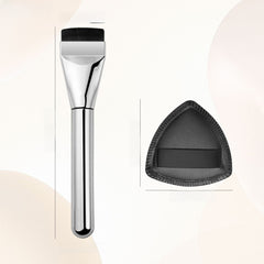 Professional Foundation Makeup Brush Stainless Steel Facial Makeup Tool Kit (Ultra-Thin Foundation Brush + Acrylic Transparent Makeup Palette + Stainless Steel Spatula)