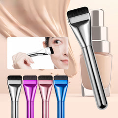 Professional Foundation Makeup Brush Stainless Steel Facial Makeup Tool Kit (Ultra-Thin Foundation Brush + Acrylic Transparent Makeup Palette + Stainless Steel Spatula)