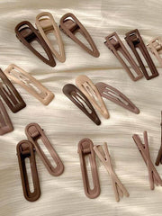 Milk Coffee Brown Hair Clips Korean Style Duckbill Clip Hair AccessoriesVersatile Use Ideal For Securing Bangs Side Hair And Flyaways With Multiple Clip Shapes Including Duckbill, Cross, Square And Round Designs