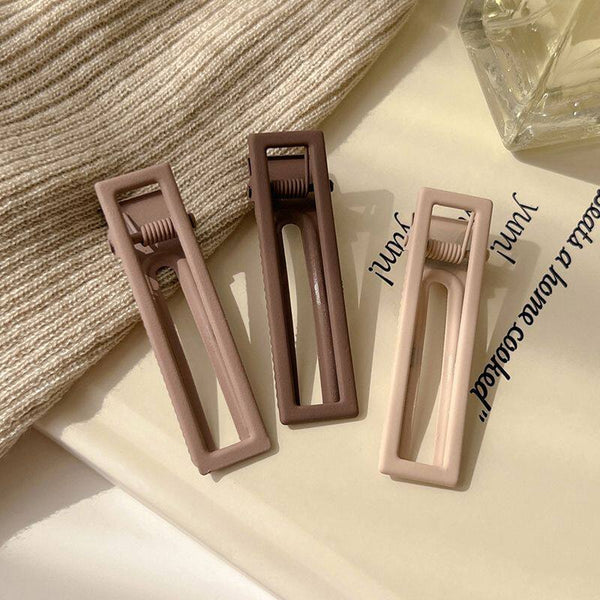 Milk Coffee Brown Hair Clips Korean Style Duckbill Clip Hair AccessoriesVersatile Use Ideal For Securing Bangs Side Hair And Flyaways With Multiple Clip Shapes Including Duckbill, Cross, Square And Round Designs