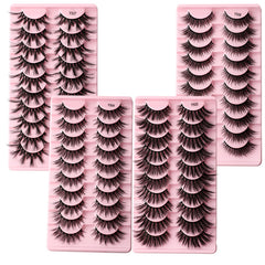 10 Pairs of Eyelash Makeup Soft And Fluffy 3D Mink False Eyelashes Thick Hand Rolled Mink False Eyelashes Natural False Eyelashes