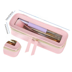 PU Leather Transparent Cosmetic Organizer Bag Portable Large Size Clear Travel Toiletry Bag Organizer, with Double Zipper Makeup Skincare Storage Pouch, Square Cosmetic Case Double-Sided Transparent Makeup Bag, Suitable for Women And Men