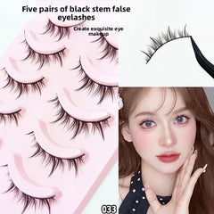 5 Pairs False Eyelashes, Mink-Like False Eyelashes, Natural and Volumizing False Eyelashes, Lash Extension Effect, Essential Makeup Tool for Travel